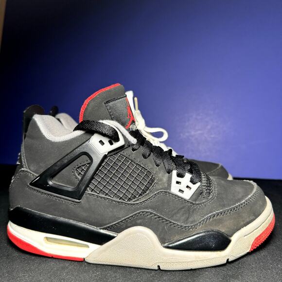Nike Air Jordan 4 Retro OG GS Bred 2019 Men's Shoes - Size 4.5